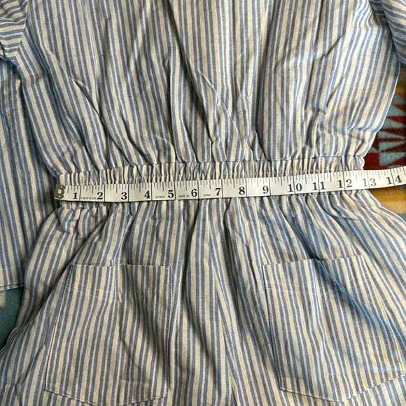 Pink Lily Should’ve Said Blue Stripe Collar Romper - Picture 15 of 15